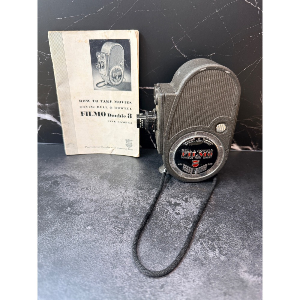 Bell & Howell Filmo Double Run Eight 134-E 8mm Movie Camera Vintage with Manual